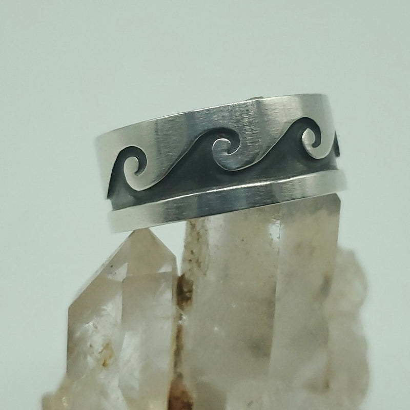 Silver Band Inlay Rings