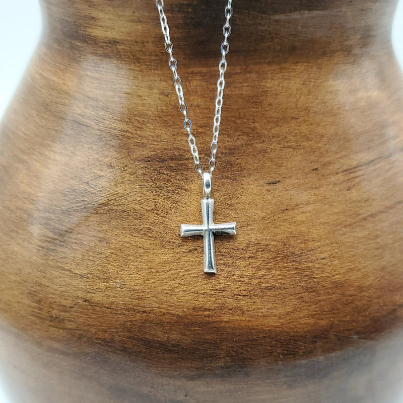 Silver Small Cross Pendant with Silver Chain