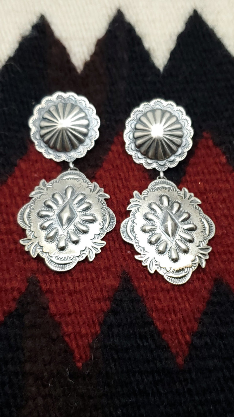 Silver double concho large concho