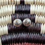 Stamped Silver Button Earrings