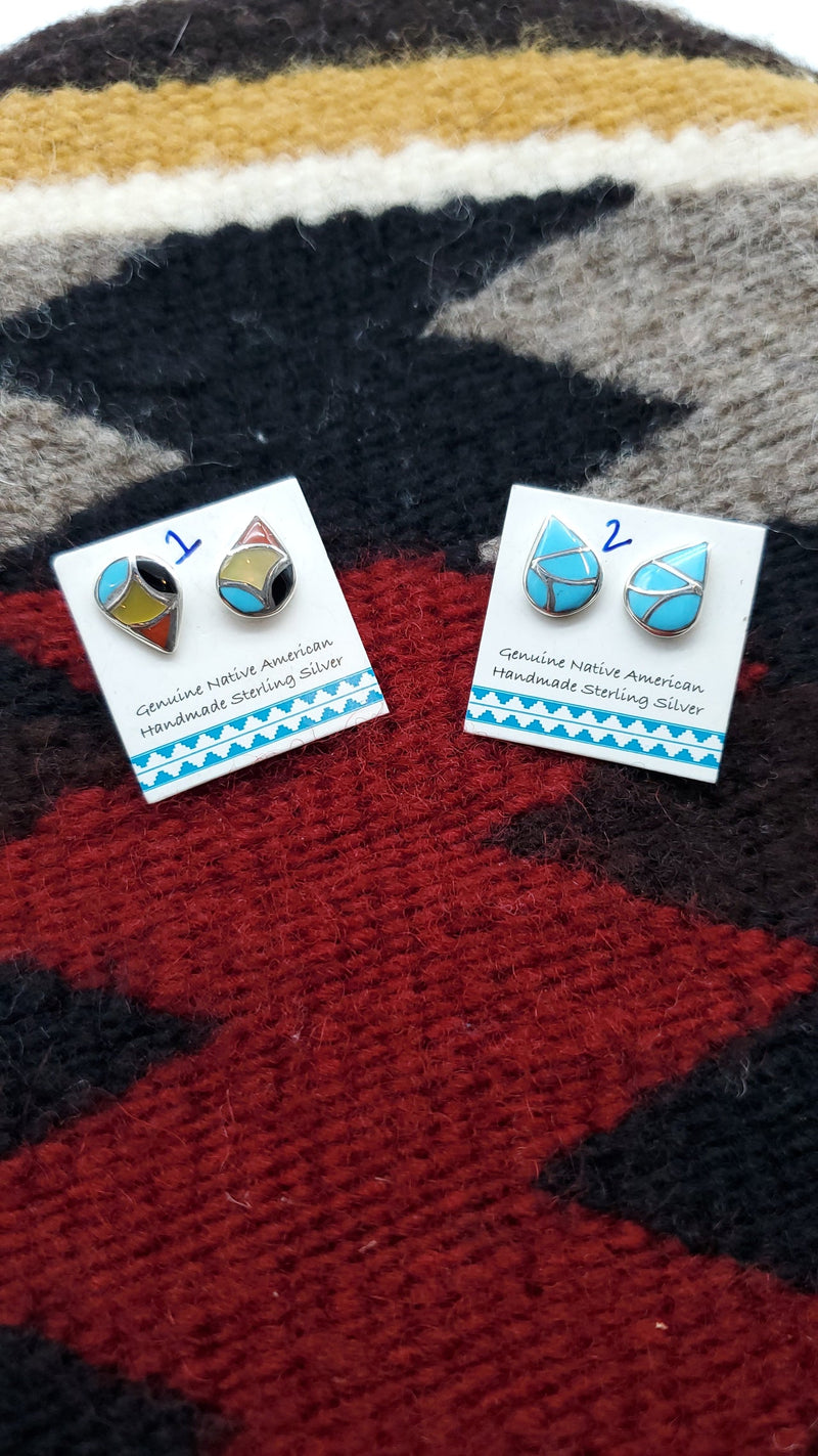 Teardop Inlay Post Earring