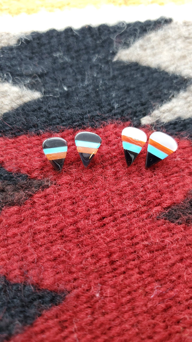 Teardrop Multi-Color Inlay Post