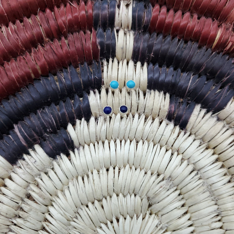 Tiny Stone Earrings Post