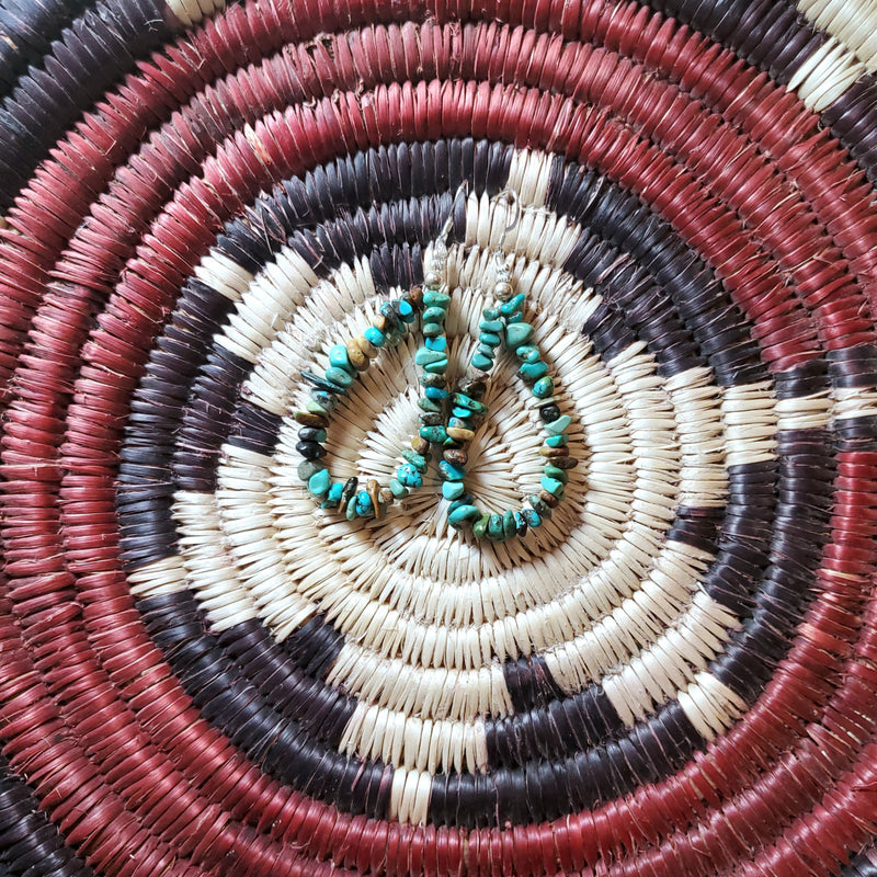 Turquoise Chip Hoop Earrings