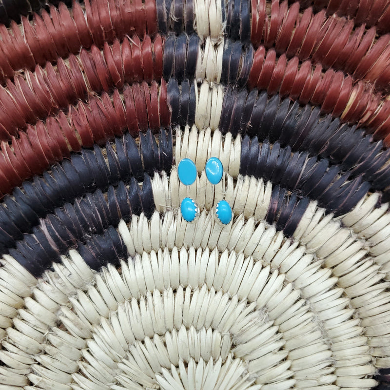 Turquoise Oval Post Earrings