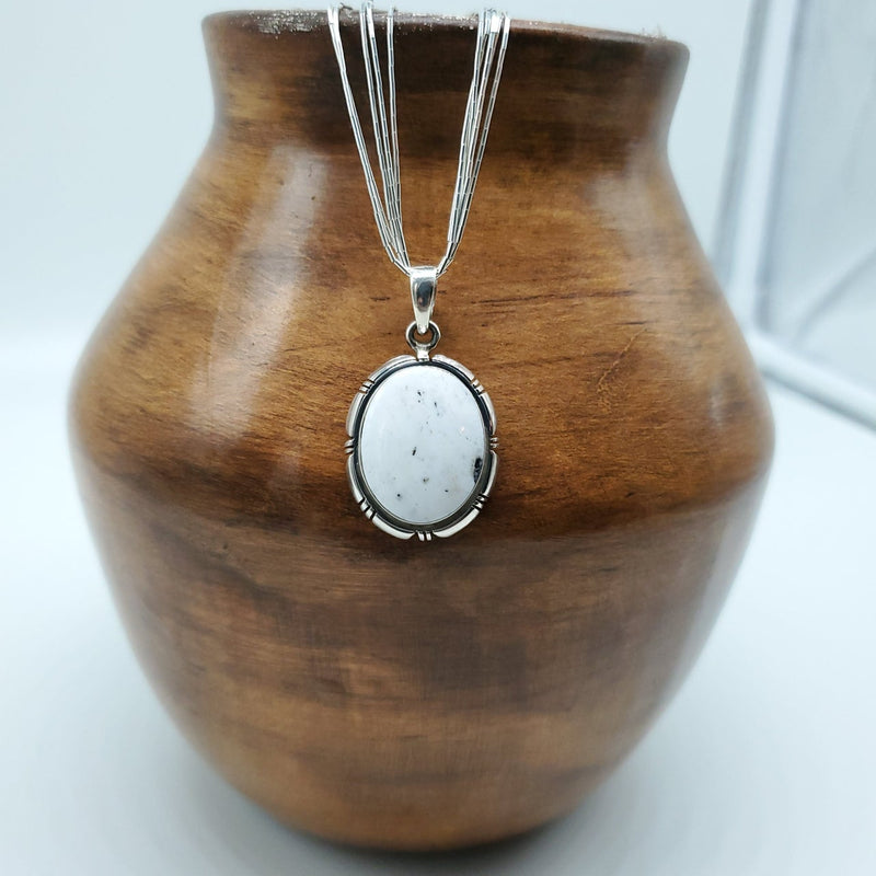 White Buffalo Oval Pendant set