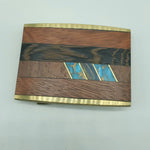 Wood and Brass Belt Buckles