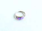 Pink Fire Opal silver Inlay Ring