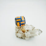 Orange Spiny Oyster with Lapis Inlay Ring