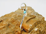 Silver Swirl Bracelet with Opal